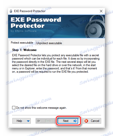 První krok v EXE Password