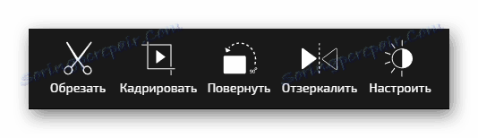 Операції для редагування готового відеоролика на сайті Clipchamp_