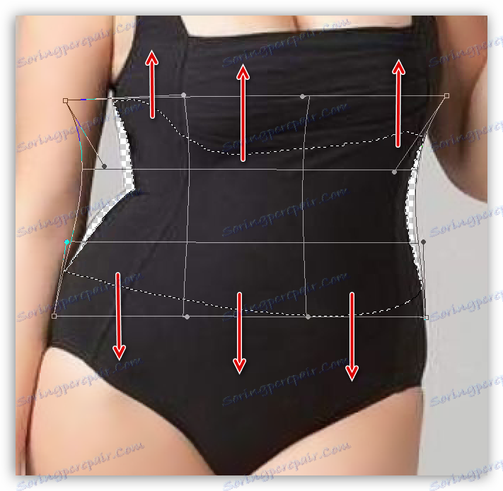 از بین بردن ترخیص ناخواسته با استفاده از تابع Warp برای کاهش کمر در فتوشاپ