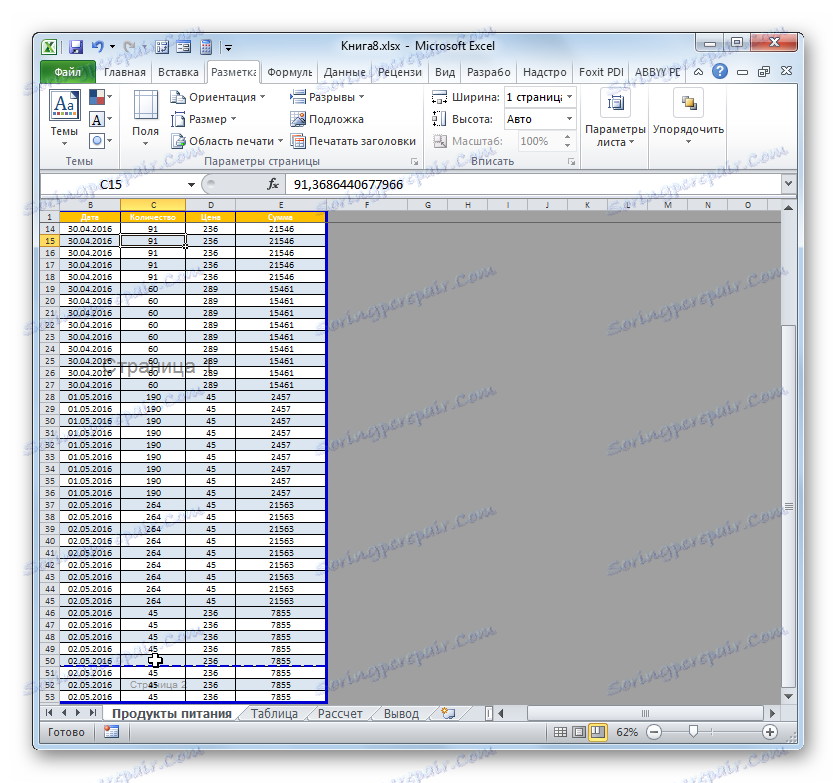تمزق اصطناعي في Microsoft Excel