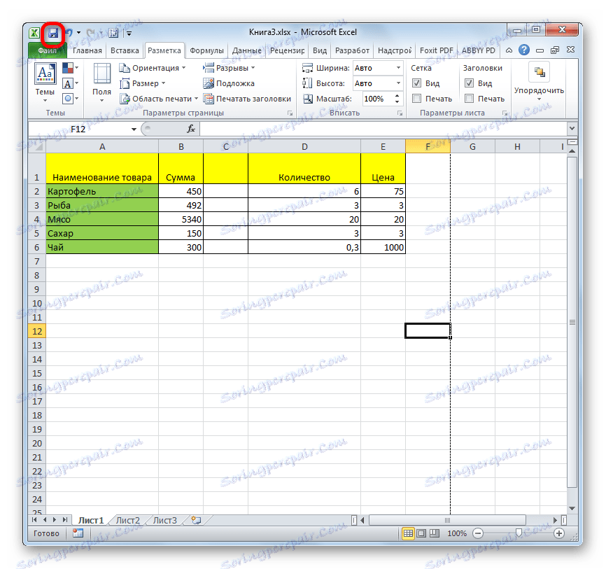 Uloženie súboru do programu Microsoft Excel