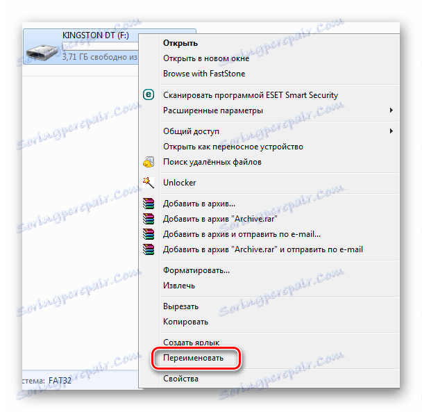 Přejmenování pomocí kontextového menu