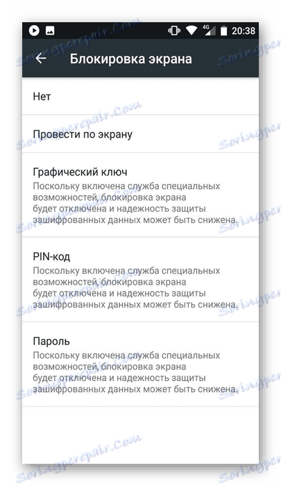 izberite nov način za zaklepanje Androida