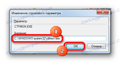 Okno na zmenu parametra reťazca v programe Editor databázy Registry v systéme Windows 7