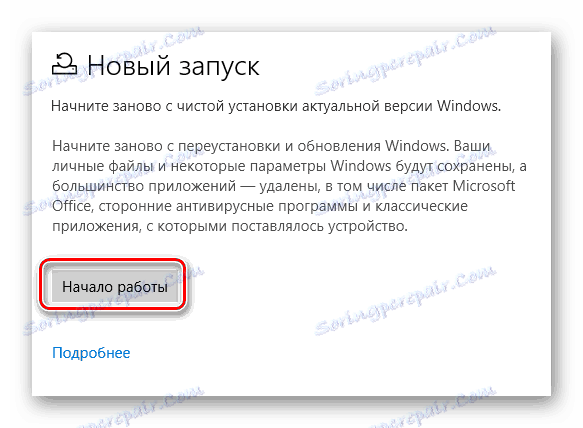 Klepnutím na tlačítko Začátek spustíte obnovení systému Windows 10