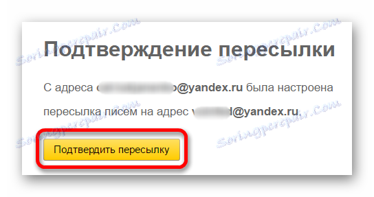 potvrďte zprávu na Yandex mail