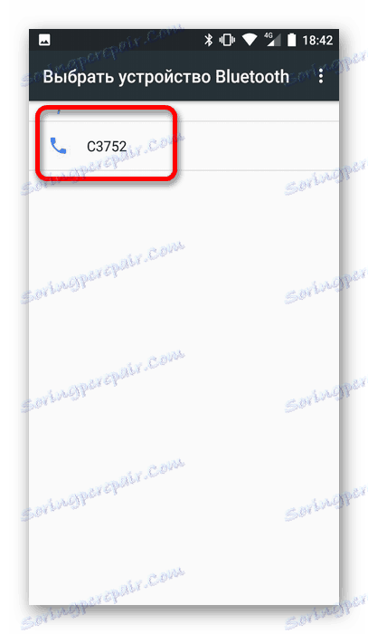 Zvoľte zariadenie pre systém Android na prenos súboru cez bluetooth