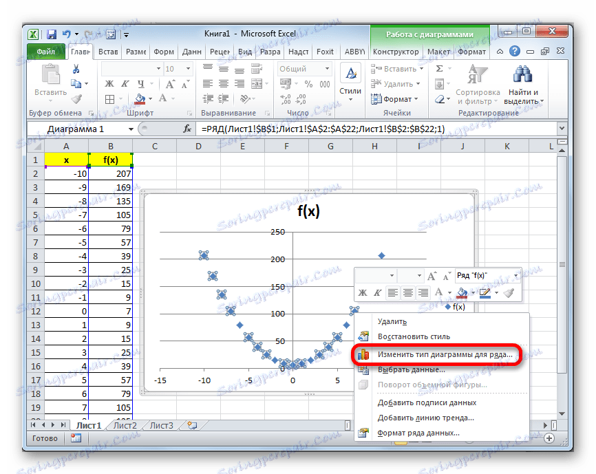 Přepněte na změnu typu grafu v aplikaci Microsoft Excel