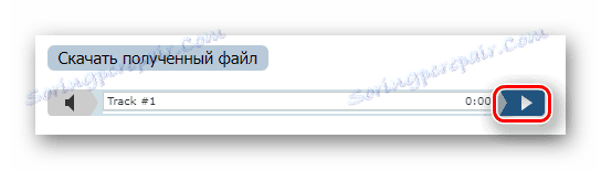 Tlačítko pro předběžné poslech dokončeného zvuku na webu RuMinus