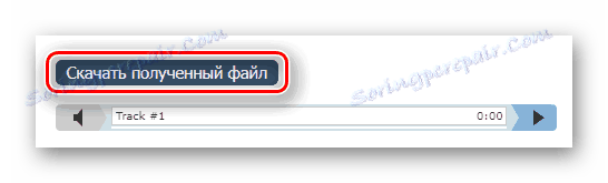 Stáhnout tlačítko pro dokončené zpracování zvuku na webu RuMinus
