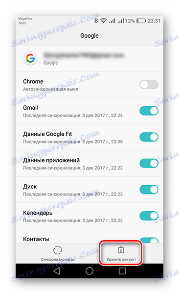 Kliknięcie przycisku Usuń konto