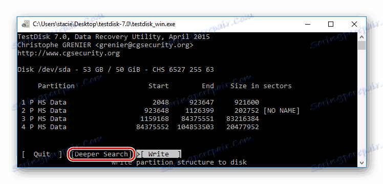 Duboko pretraživanje u TestDisku