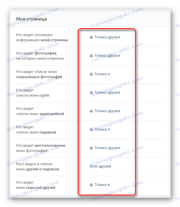 Nastavenia mojej stránky v nastaveniach ochrany osobných údajov