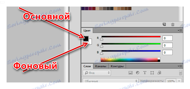 الألوان الرئيسية والخلفية للتلوين في Photoshop