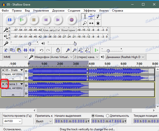 Odstránenie zbytočnej stopy v systéme Audacity