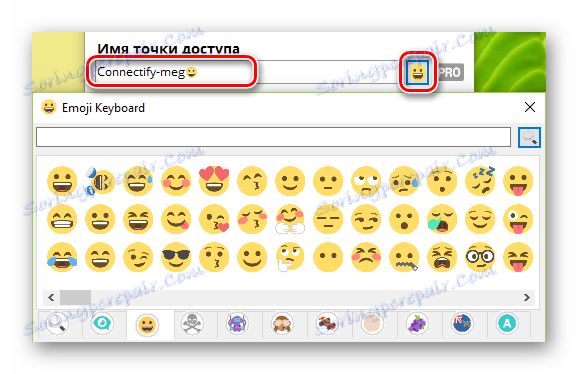 Določite ime za ustvarjeno dostopno točko Connectify
