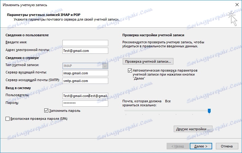 Manuálne nastavenia programu Outlook