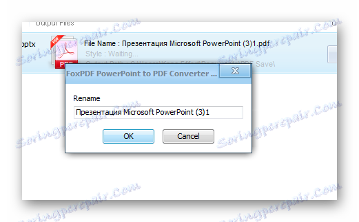 نافذة لتغيير اسم الملف في FoxPDF