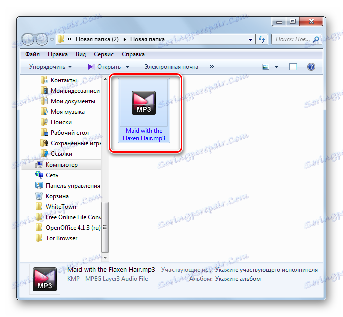 Windows Explorer otvoren je u direktoriju mjesta izlazne audio datoteke u MP3 formatu