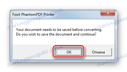 Potrditev pretvorbe dokumenta v PDF v pogovornem oknu v programu Microsoft Word