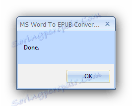 Вікно завершення роботи MS Word to Epub Converter