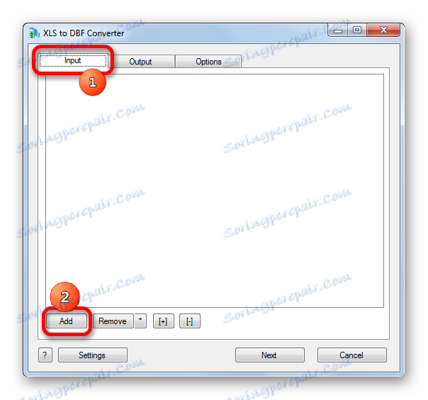 الانتقال إلى إضافة ملف إلى XLS لتحويل DBF