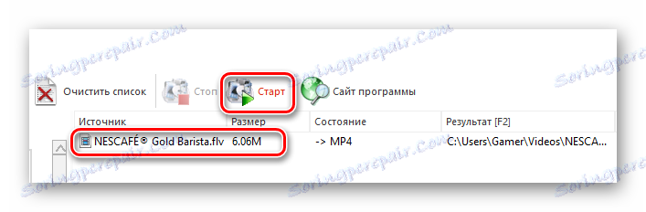 rozpocznij konwersję do FormatFactory