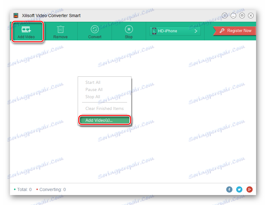 dodanie pliku do Xilisoft Video Converter