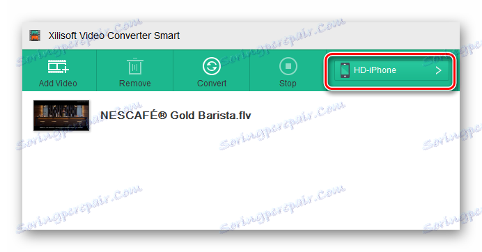 przejście do wyboru formatu w Xilisoft Video Converter