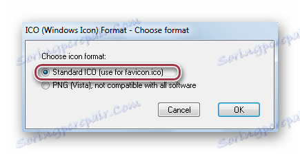 изберете опцията ico в Photoshop