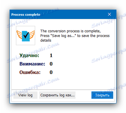 Powiadomienie o zakończeniu procesu konwersji w Total PDF Converter