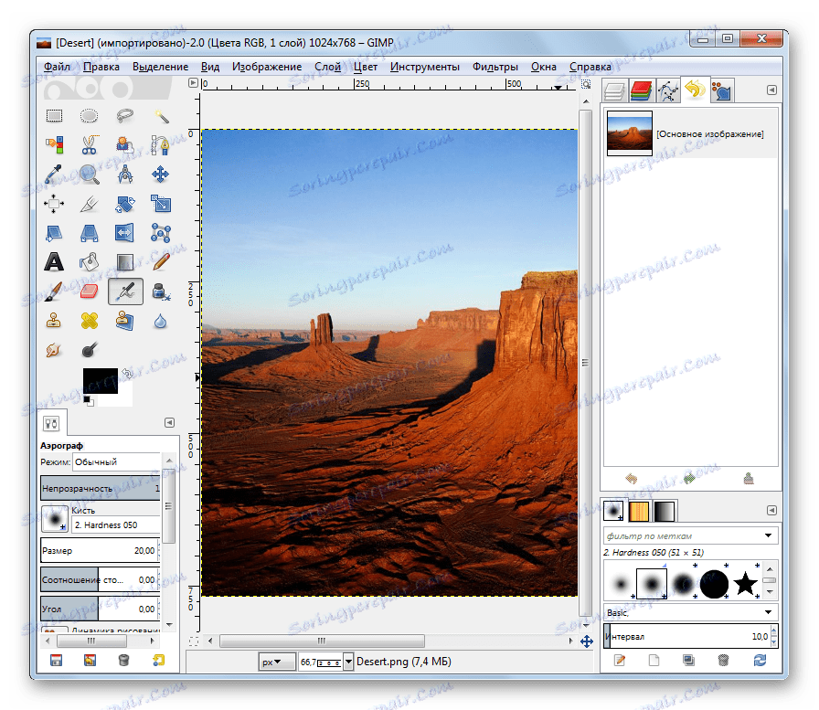 Obraz ve formátu PNG byl otevřen v Gimpu