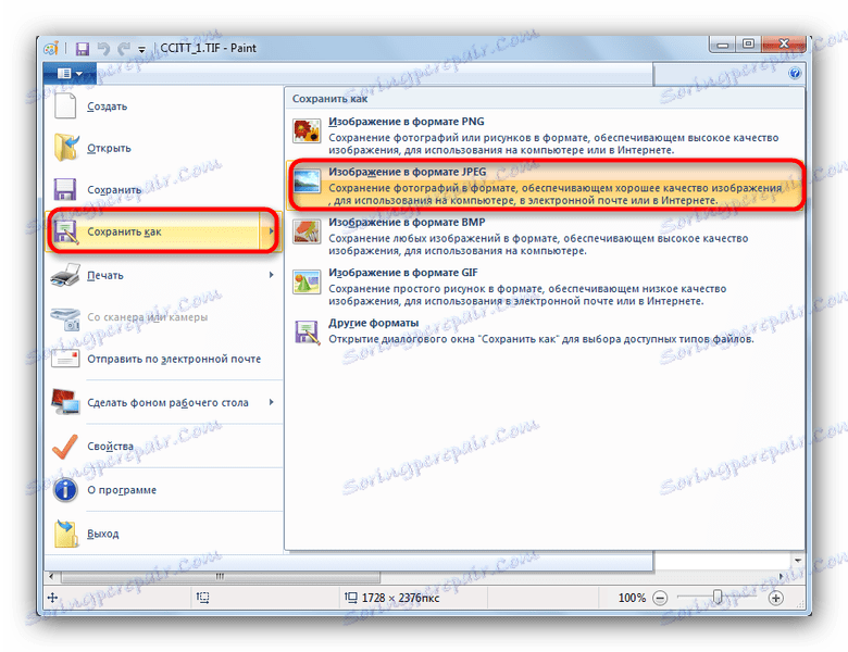 Pop-up menu uložit jako v aplikaci Microsoft Paint