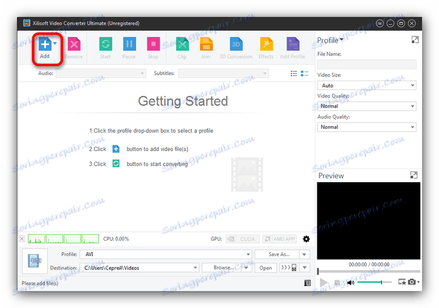 Jak dodać pliki do Xilisoft Video Converter