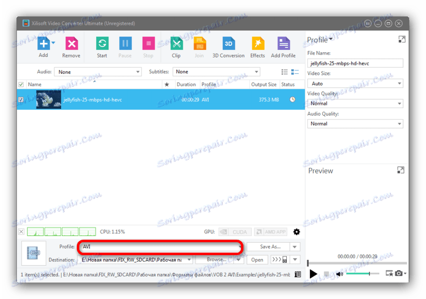Skonfiguruj profil konwersji w Xilisoft Video Converter