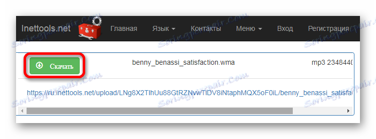 Stiahnutie spracovaného súboru Online služba Inettools