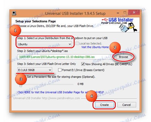 použite Universal USB Installer