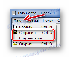Standardowe zapisywanie plików w Easy Config Builder