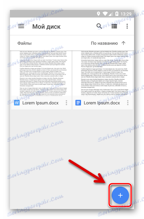 Domovská stránka mobilnej aplikácie Disk Google