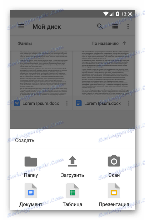 Rozbaľovacia ponuka pre pridávanie súborov do cloudu Google