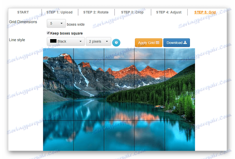 Mozaika vytvořená pomocí webové služby GriddRawingTool