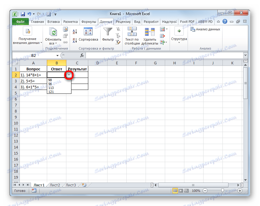 Varianty odpovědí v aplikaci Microsoft Excel