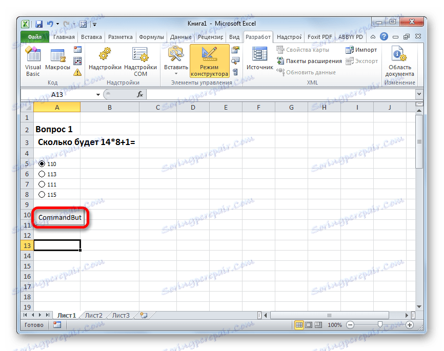 Tlačítko v aplikaci Microsoft Excel