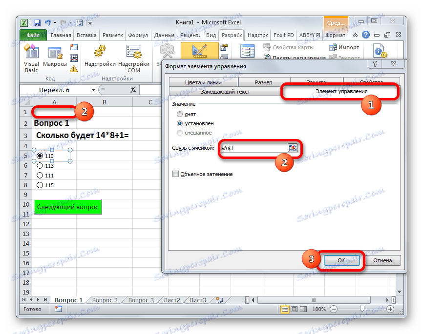Formát okna ovládacího prvku v aplikaci Microsoft Excel