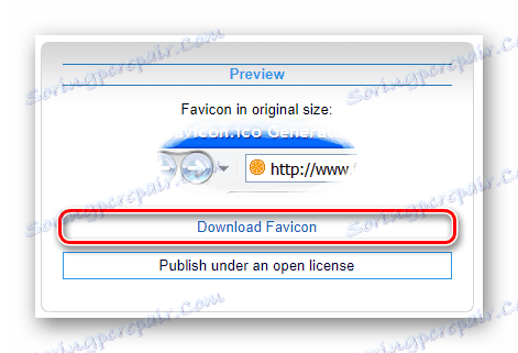 Spremimo ICO datoteku u memoriju računala putem internetske usluge Favicon.cc