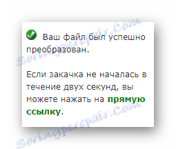 Obavijest o uspješnoj pretvorbi slika u Online-Pretvori