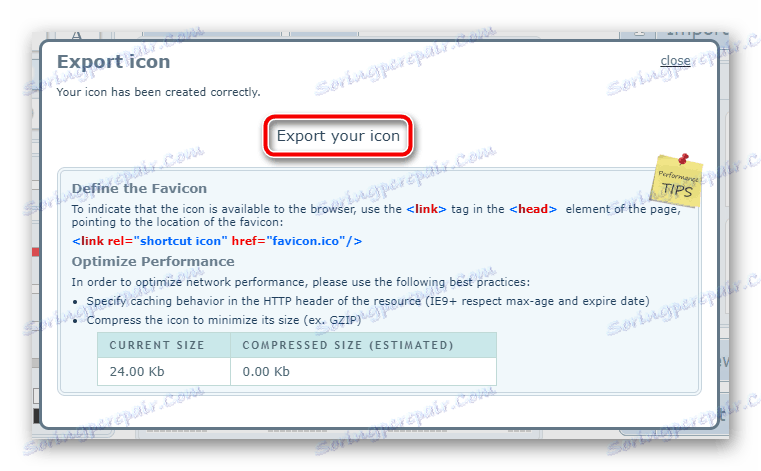 Preuzmite ikonu iz internetske usluge X-Icon Editor