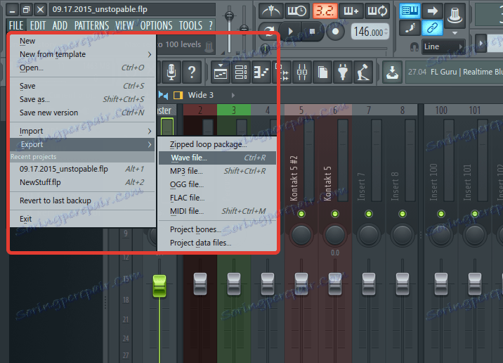 Експортиране на музика в FL Studio