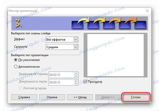 Застосування анімації зміни слайдів OpenOffice Impress