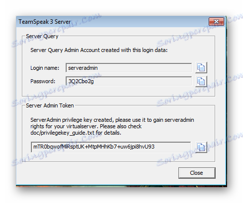 Prvé spustenie servera TeamSpeak 3